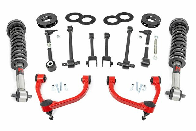 Fits Ford Expedition 4WD (2018-2024) 3 Inch Lift Kit; UCA; M1 Struts; 40240RED