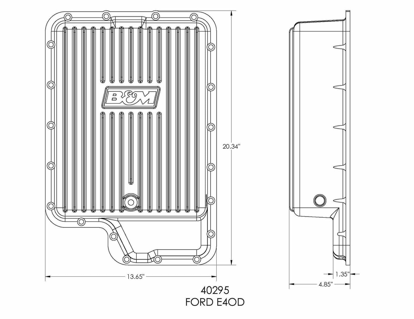 B&M 40295 Cast Aluminum Ford E40D 4R100 5R100 TorqShift Deep Transmission Pan