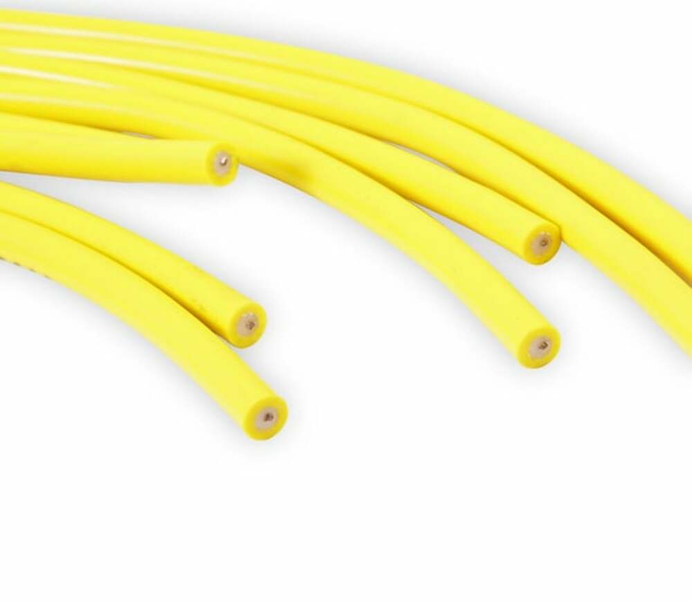 Spark Plug Wire Set - 8mm - Yellow with Orange Straight Boots - 4038