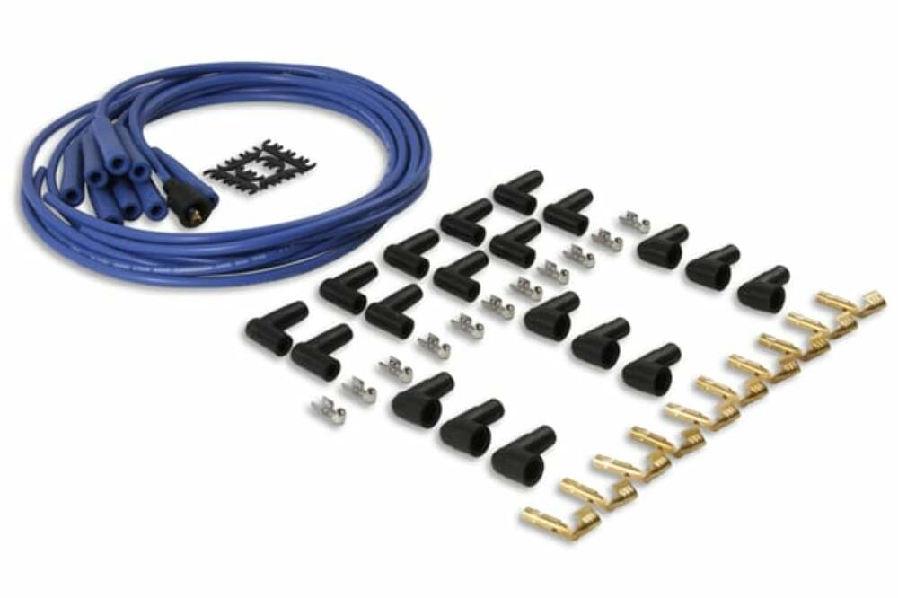 Spark Plug Wire Set- 8mm - Blue Wire with Blue Straight Boots - 4040B