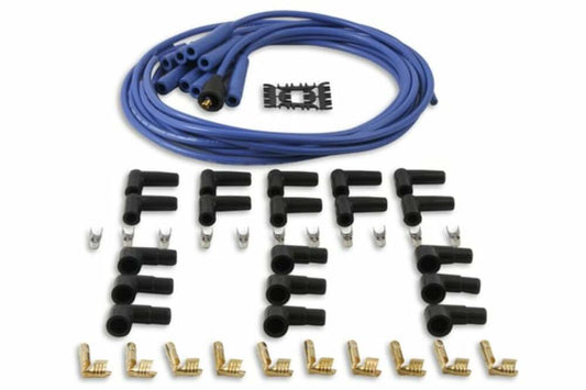 Spark Plug Wire Set- 8mm - Blue Wire with Blue Straight Boots - 4040B