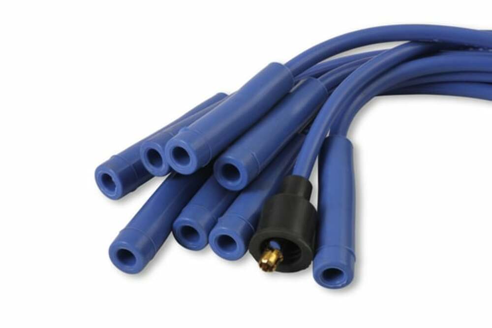 Spark Plug Wire Set- 8mm - Blue Wire with Blue Straight Boots - 4040B