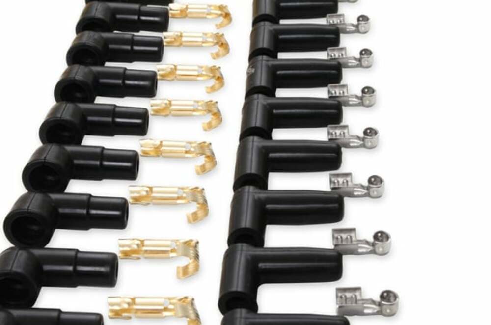 Spark Plug Wire Set - 8mm - Yellow with Orange 90 Deg Boots - 4041