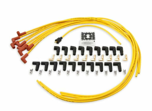 Spark Plug Wire Set - 8mm - Yellow with Orange 90 Deg Boots - 4041