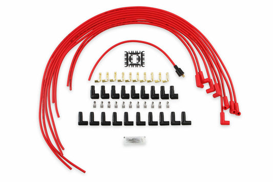 Spark Plug Wire-8mm-Super Stock Graphite Core-RedWire w/ Red 90DegBoots-4041R