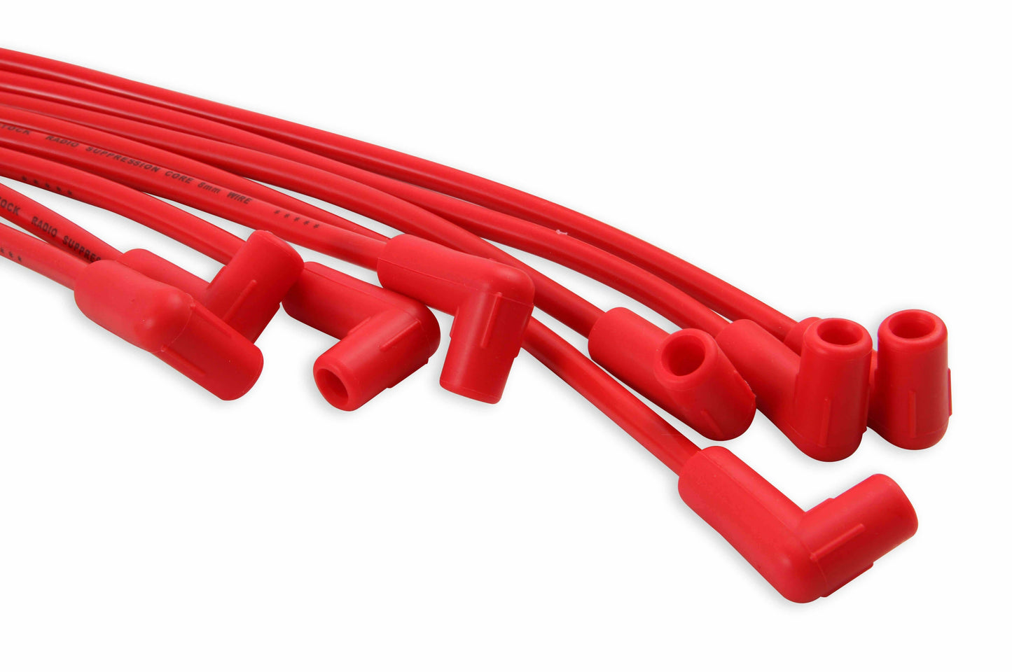 Spark Plug Wire-8mm-Super Stock Graphite Core-RedWire w/ Red 90DegBoots-4041R