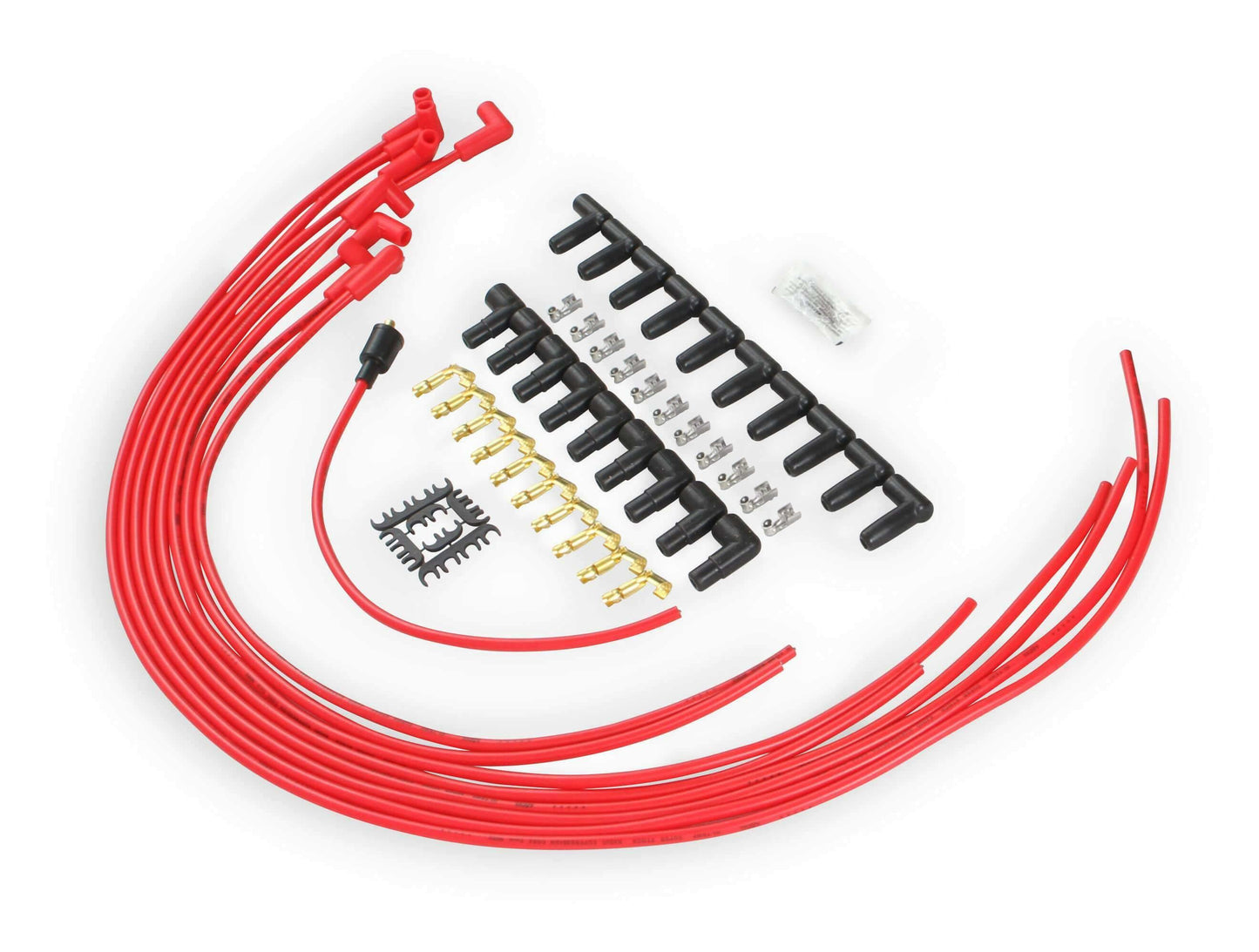 Spark Plug Wire-8mm-Super Stock Graphite Core-RedWire w/ Red 90DegBoots-4041R