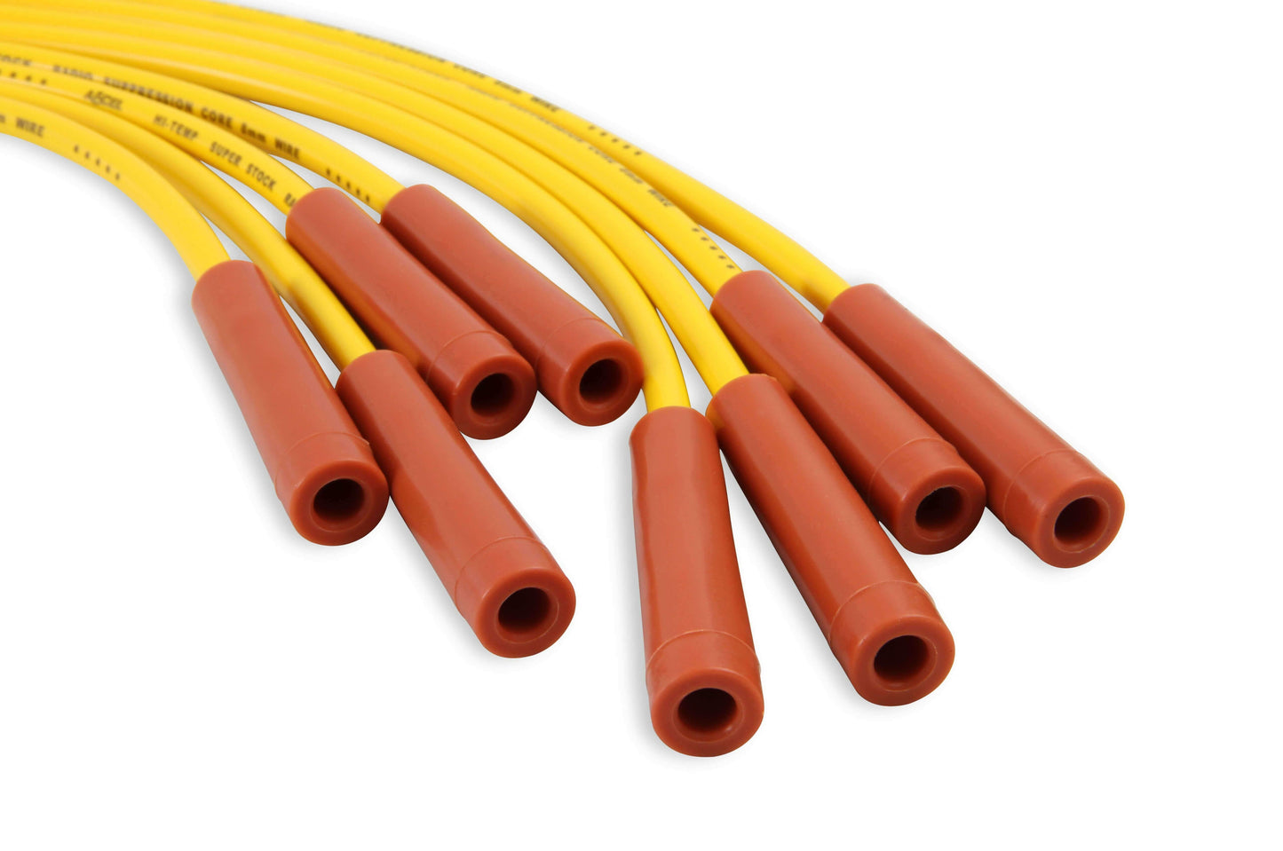 Spark Plug Wire Set - Super Stock Graphite Core 8mm - GM V8 1975-90 -Yellow-4053