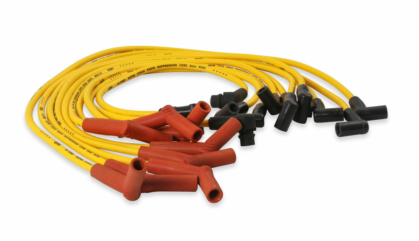 Spark Plug Wire-8mm-Custom w/ Graphite Core-Yellow w/ HEI Stock Style Boots-4056