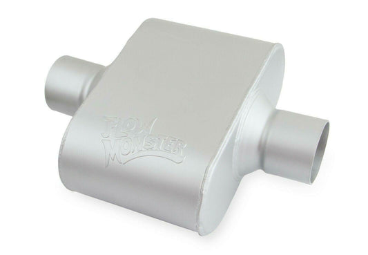 FlowMonster 42510-FM 1-Chamber Muffler Center In/Center Out: 2.500 in - Performance Mufflers Car Part People
