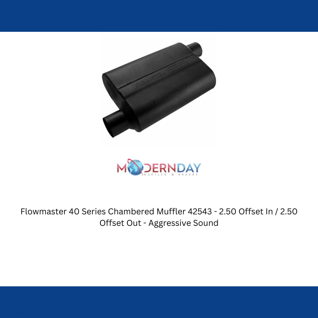 Flowmaster 40 Series Chambered Muffler 42543 - 2.50 Offset In / 2.50 Offset Out - Aggressive Sound