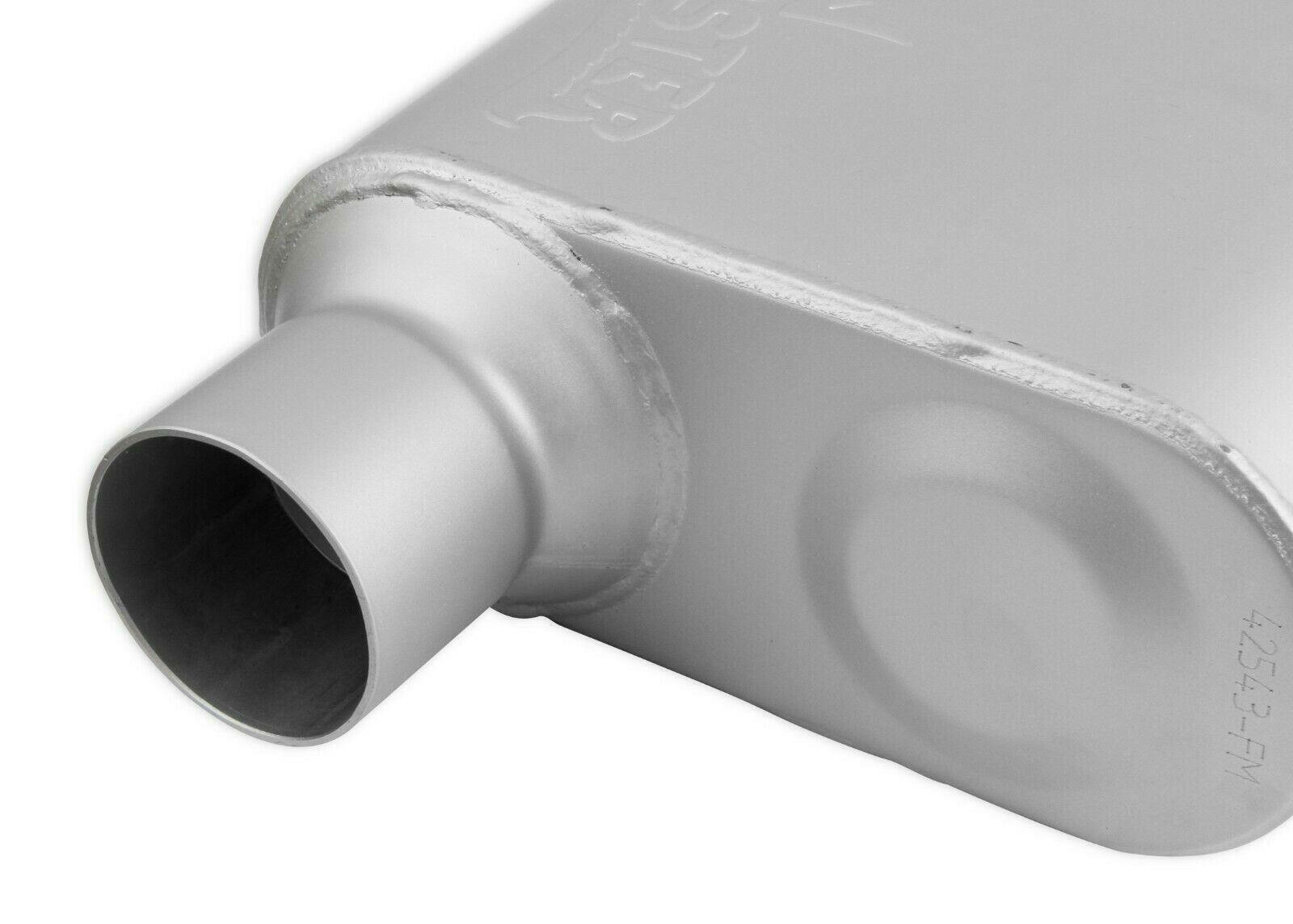 Flowmonster 2-Chamber Muffler 42543-FM 2.50 Offset Inlet / 2.50 Offset Outlet - Performance Mufflers Car Part People