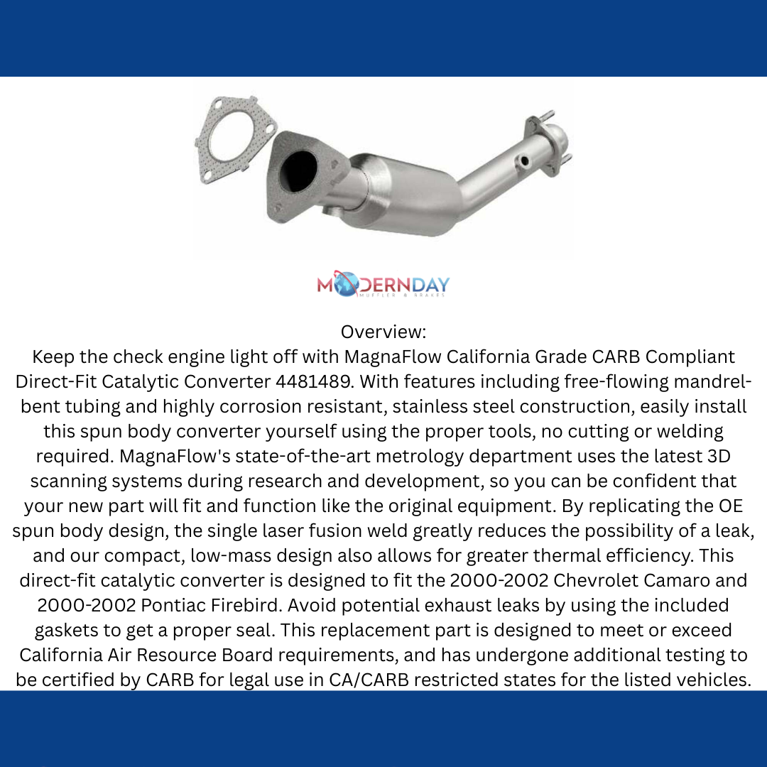 2000 2002 Chevrolet Camaro 5.7L Direct-Fit Catalytic Converter 4481489 Magnaflow