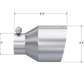 Tip; 4.5in OD Out; 2.5in ID; 6.5in Length; Angle Cut; Single Wall; T304 T5191 - Exhaust Tips Car Part People