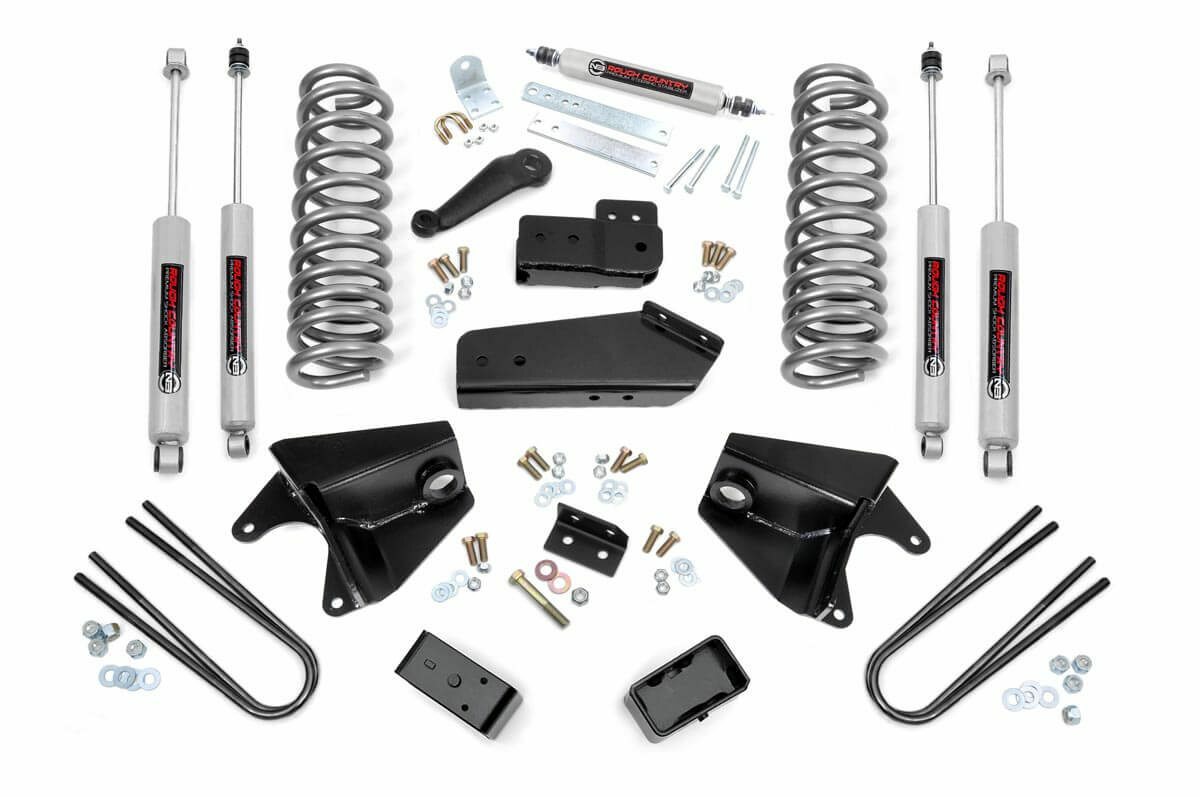 Fits Ford F-150 4WD (1980-1996) 4 Inch Lift Kit; Rear Blocks; 465.2