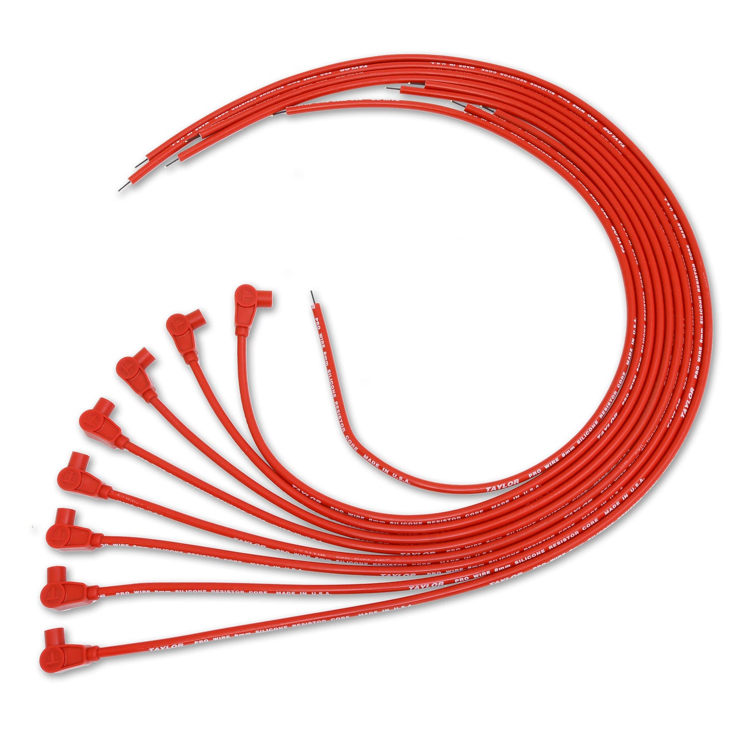 Spark Plug Wire Set Universal 8mm Silicone 90? 3500 ohm/ft Prowire Red 70251
