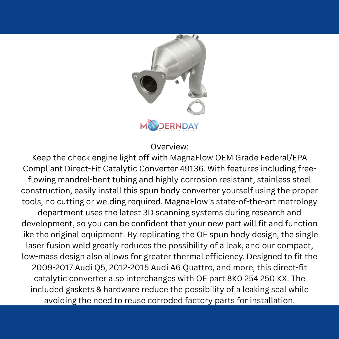 2009 Audi A4 Quattro Direct-Fit Catalytic Converter 49136 Magnaflow