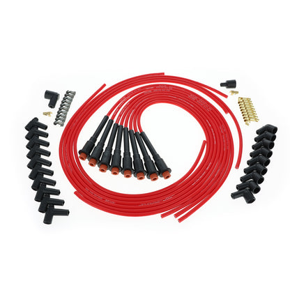 Spark Plug Wire Set Universal 8mm Silicone Spiro Pro 180? 350 ohm/ft Black 75289
