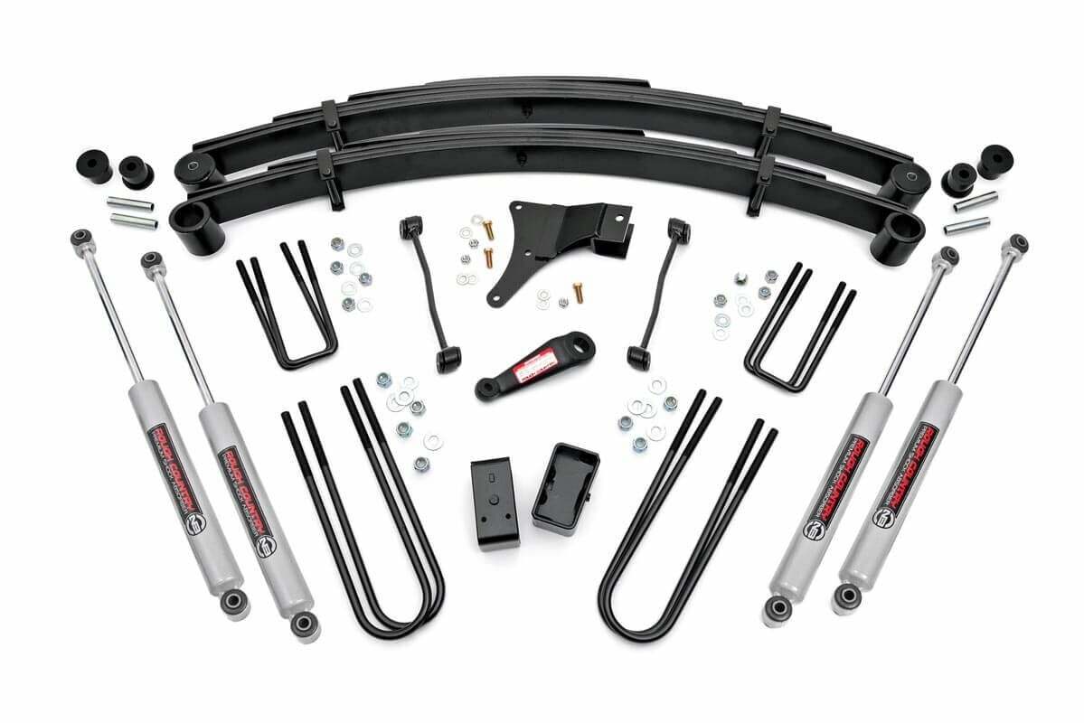 Fits Ford F-250/F-350 Super Duty 4WD (1999) 6 Inch Lift Kit; Rear Blocks; 49330