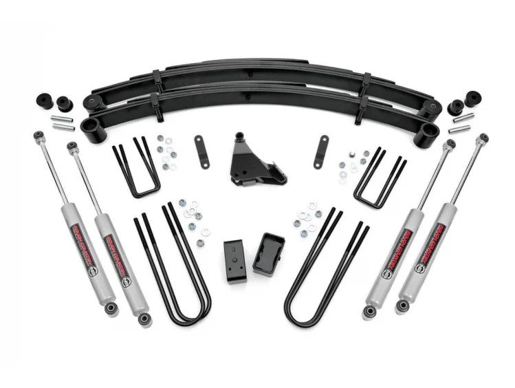Fits Ford F-250/F-350 SD 4WD (1999-2004) 4" Lift Kit; Rear Blocks; 49530