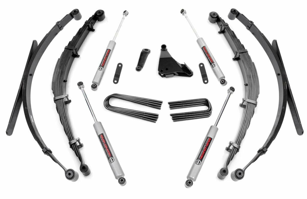 Fits Ford F-250/F-350 SD 4WD (1999-2004) 6" Lift Kit; Rear Springs; 49730