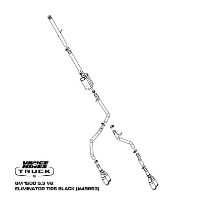 Fits 2019-2024 Chevrolet Silverado 1500 Cat Back Exhaust System 49853-VAH