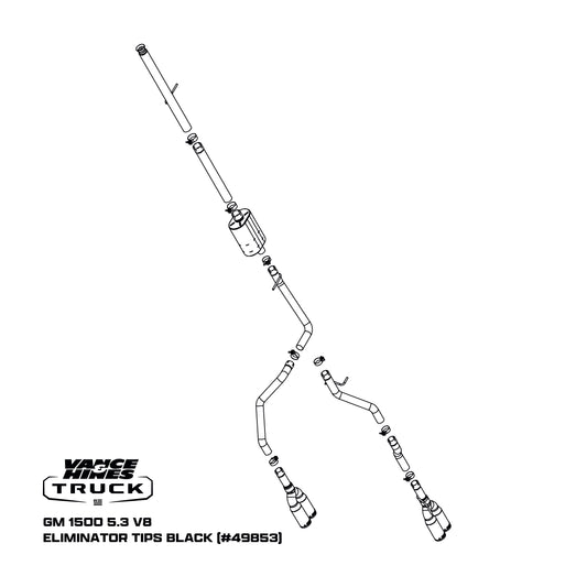 Fits 2019-2024 Chevrolet Silverado 1500 Cat Back Exhaust System 49853-VAH