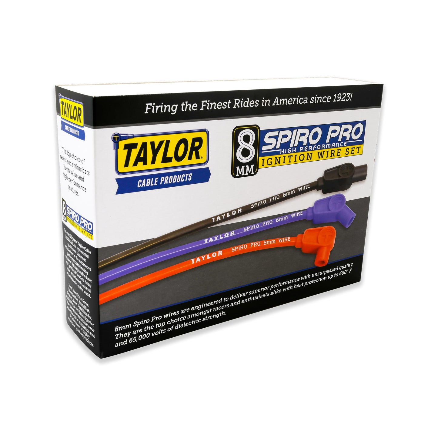 Spark Plug Wire Set Universal 8mm Silicone Spiro Pro 135? 350 ohm/ft Black 76046
