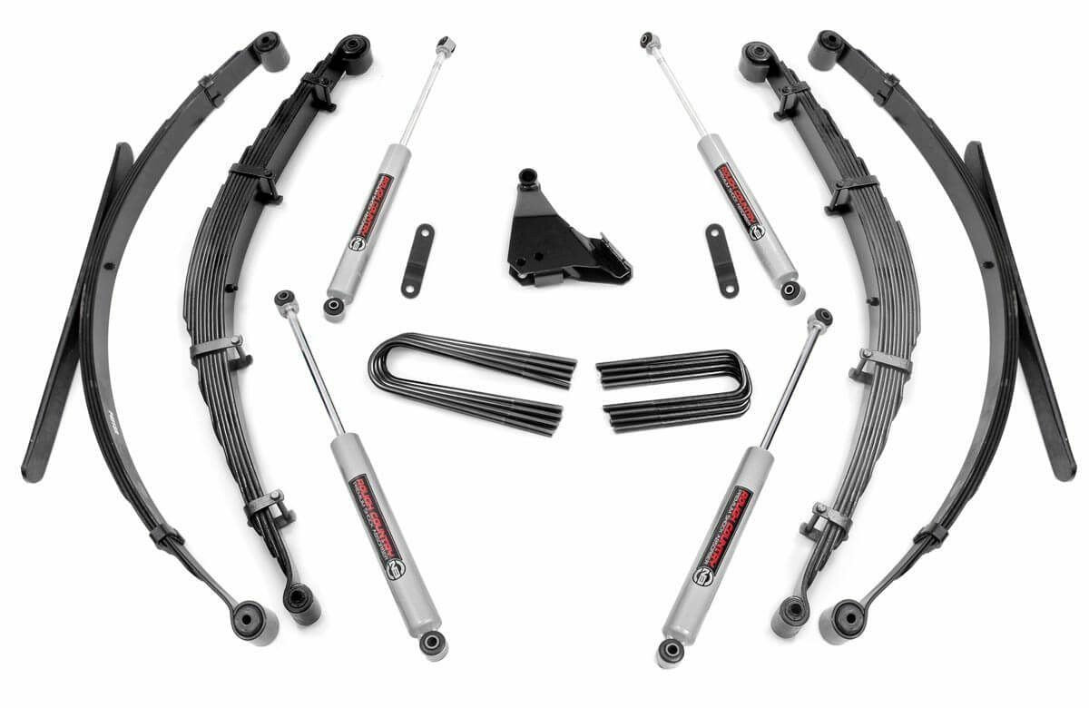 Fits Ford F-250/F-350 SD 4WD (1999-2004) 4" Lift Kit; Rear Springs; 50130