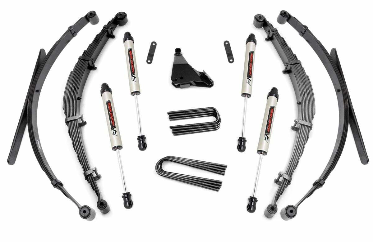 Fits Ford F-250/F-350 SD 4WD (99-04) 4" Lift Kit; Rear Springs; V2; 50170