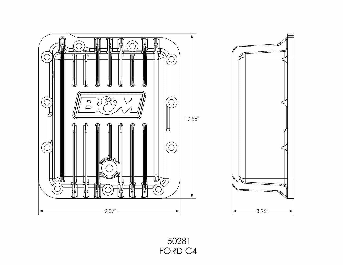 B&M Hi-Tek Deep Trans Pan for Ford C4 Transmission - 50281