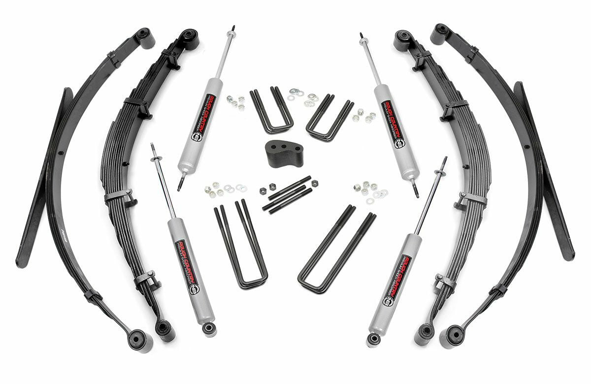 Fits Ford F-250 4WD (1977-1979) 4 Inch Lift Kit; Rear Springs; 505.2