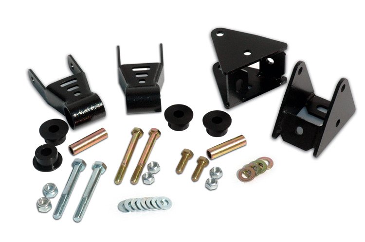 Fits Jeep Wrangler YJ 4WD (1987-1995) Front Shackle Reversal Kit; 5061