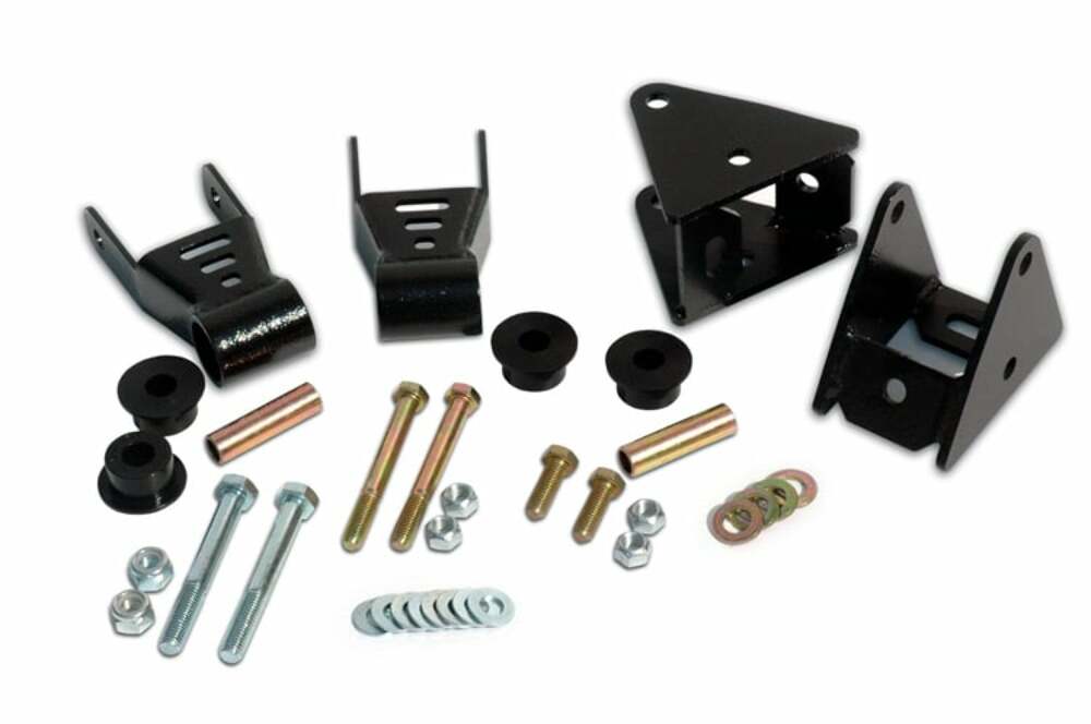 Fits Jeep Wrangler YJ 4WD (1987-1995) Front Shackle Reversal Kit; 5061