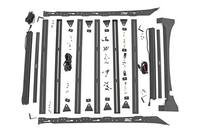 Fits Ford F-150 2&4WD (15-18) Roof Rack; FR & RR 40" Single Row BLK LEDs; 51022