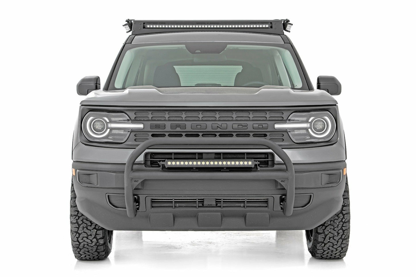 Fits Ford Bronco Sport 4WD (21-24) Nudge Bar; 20" BLK DRL Single Row LED; 51042
