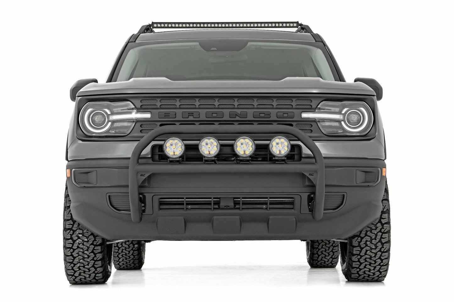 Fits Ford Bronco Sport 4WD (2021-2024) Nudge Bar; 4 Inch Round Led (x4); 51044