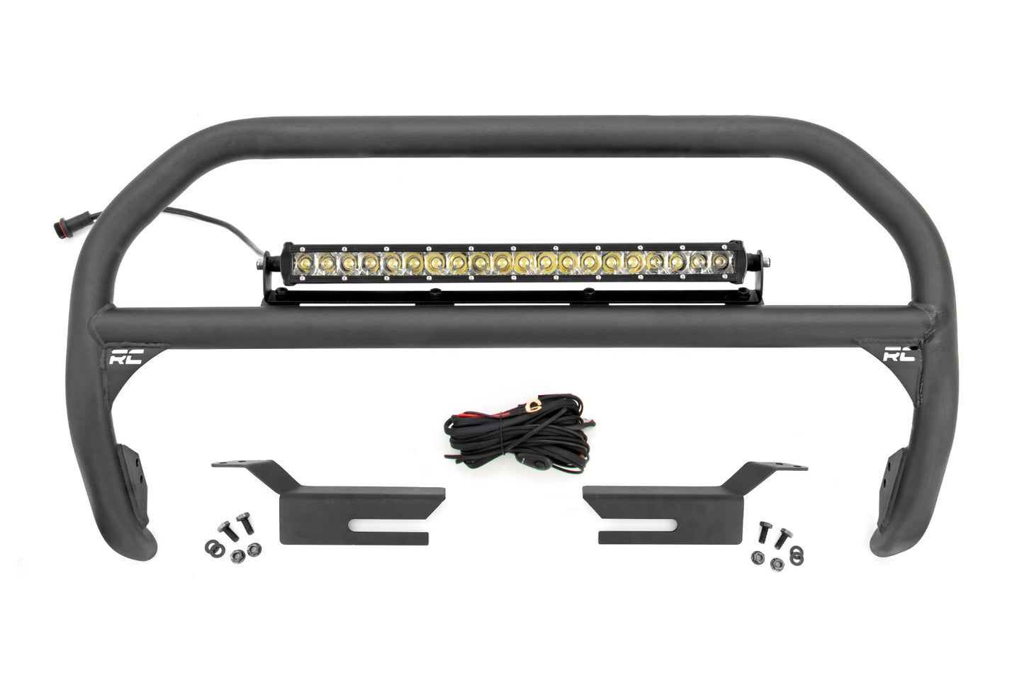 Fits Ford Bronco 4WD (2021-2024) Nudge Bar; 20 Inch Chrome Single Row LED; 51048