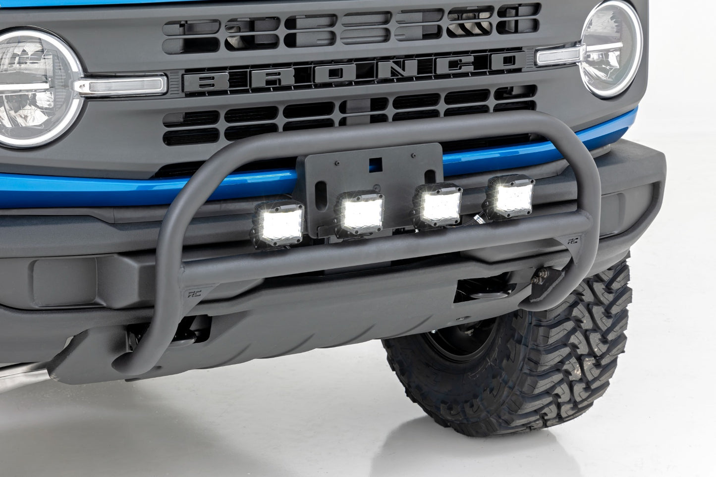 Fits Ford Bronco 4WD (2021-2024) Nudge Bar; 20 Inch Chrome Single Row LED; 51048