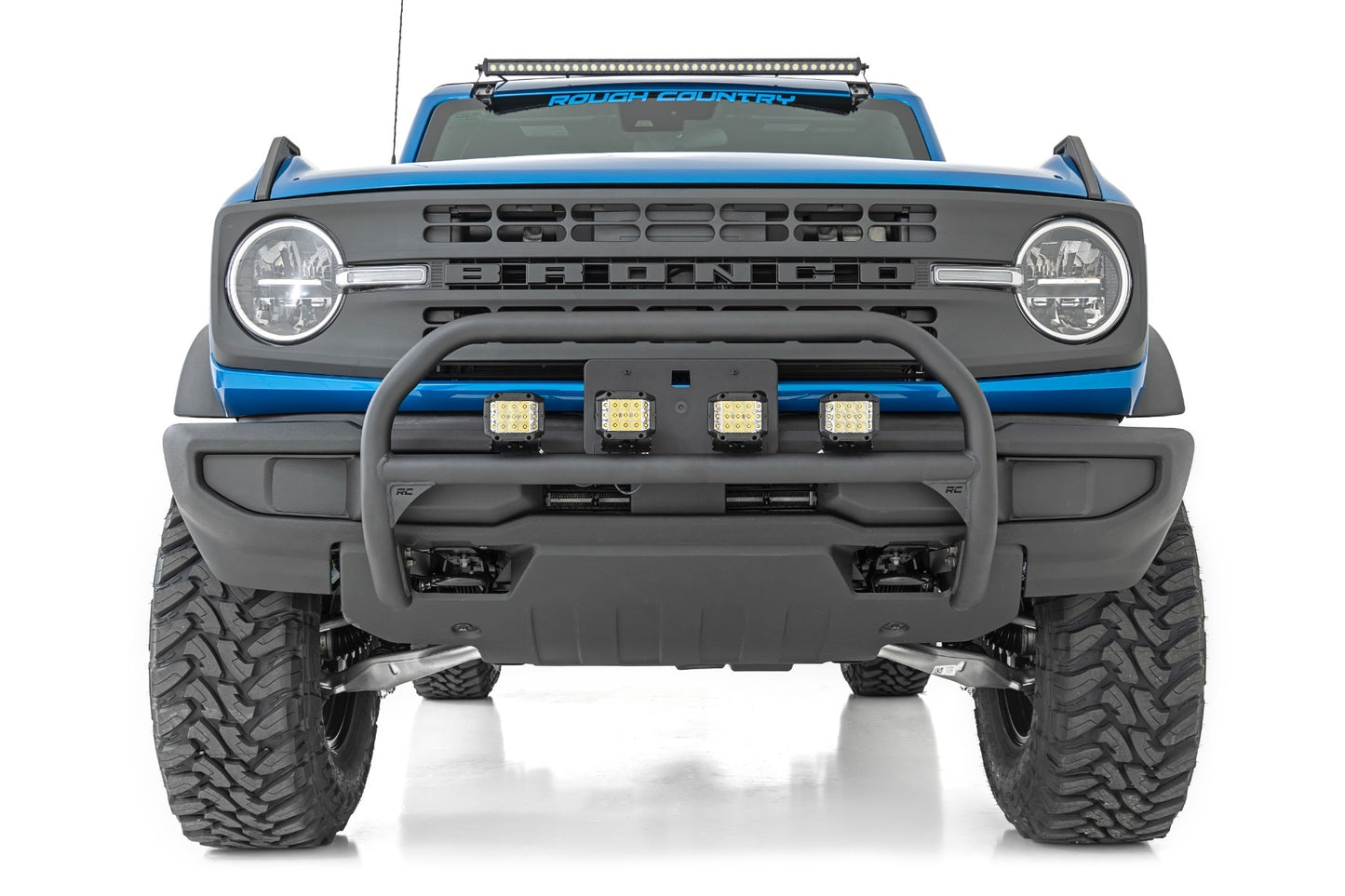 Fits Ford Bronco 4WD (2021-2024) Nudge Bar; 20 Inch Chrome Single Row LED; 51048