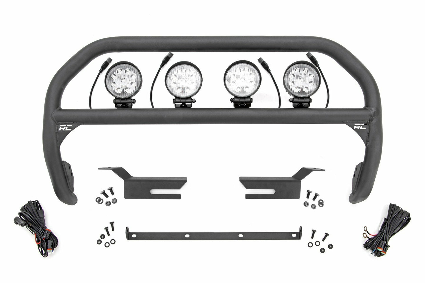 Fits Ford Bronco 4WD (2021-2024) Nudge Bar; 4 Inch Round Led (x4); 51049