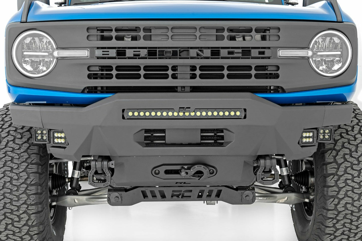 Fits Ford Bronco 4WD (2021-2024) Front Bumper; Modular; Stubby Wings; DRL; 51078
