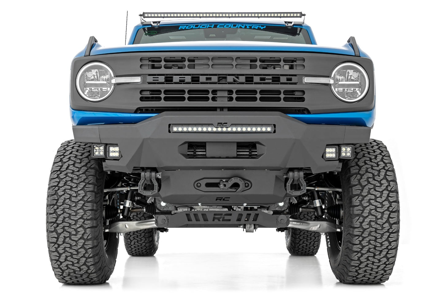 Fits Ford Bronco 4WD (21-24) Front Bumper; Modular; Stubby Wings;  Fog; 51084