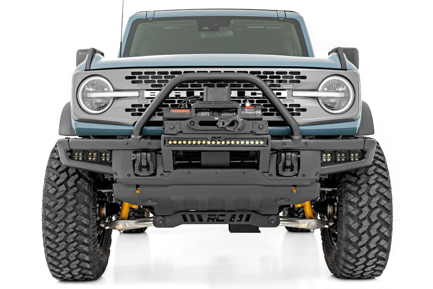 Fits Ford Bronco (21-24) LED Light Kit Fog Mount Triple 2" Black Pair Spot 51085