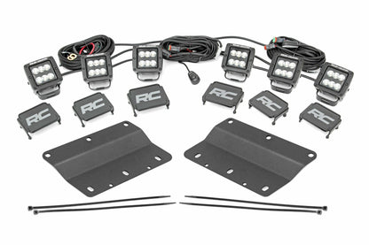 Fits Ford Bronco (21-24) LED Light Kit Fog Mount Triple 2" Black Pair Spot 51085