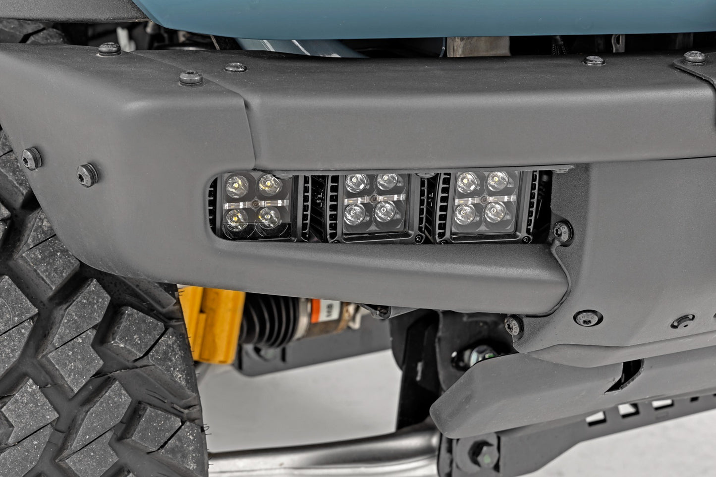Fits Ford Bronco (21-24) LED Light Kit; Fog Mount; Triple 2" Black Pair;  51086