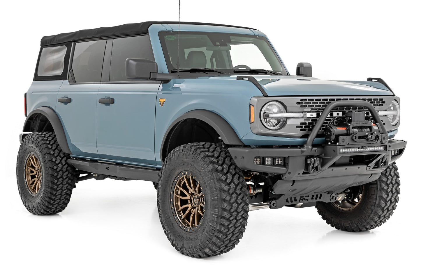 Fits Ford Bronco (21-24) LED Light Kit; Fog Mount; Triple 2" Black Pair;  51086