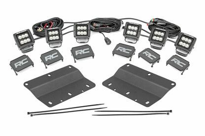 Fits Ford Bronco (21-24) LED Light Kit; Fog Mount; Triple 2" Black Pair;  51086