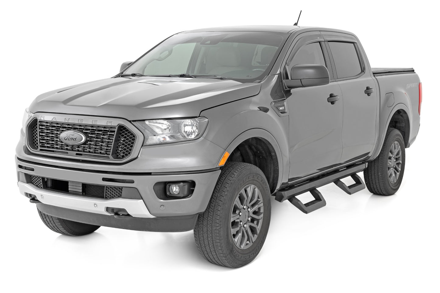 Fits Ford Ranger 2WD/4WD (2019-2024) SRX2 Adjustable Aluminum Steps; 51089