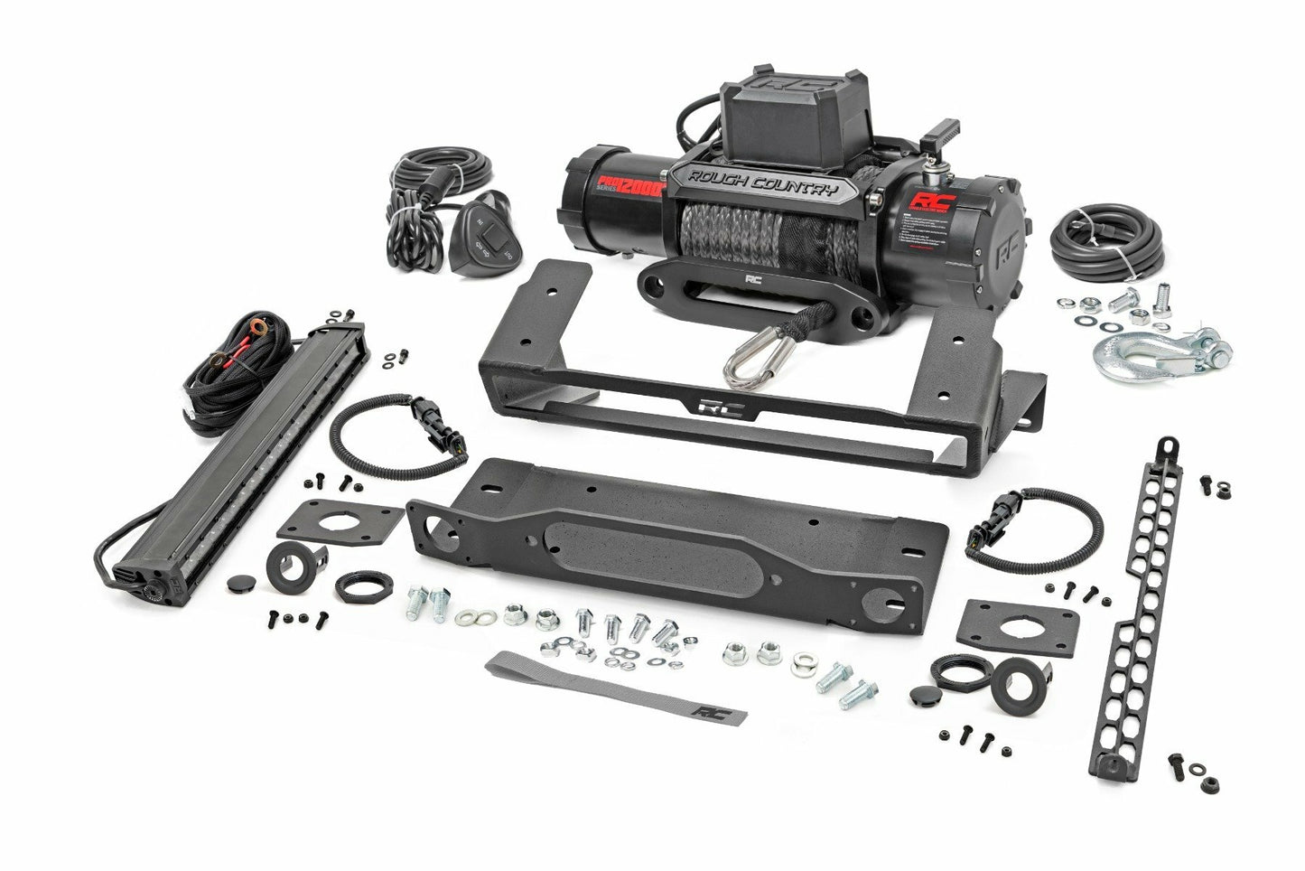 Fits Ford Bronco(21-24) High Winch Mount All Models 12000S 20" Black LED 51098